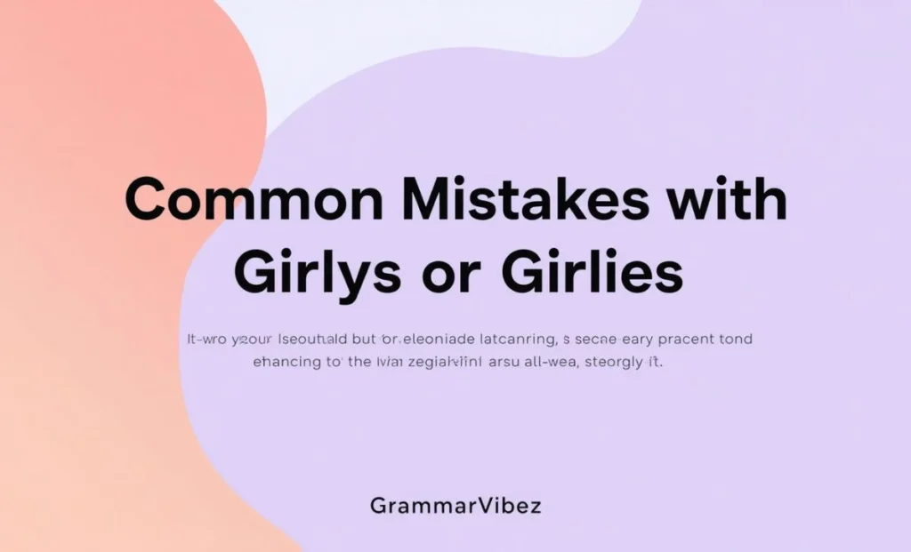 Common Mistakes with Girlys or Girlies