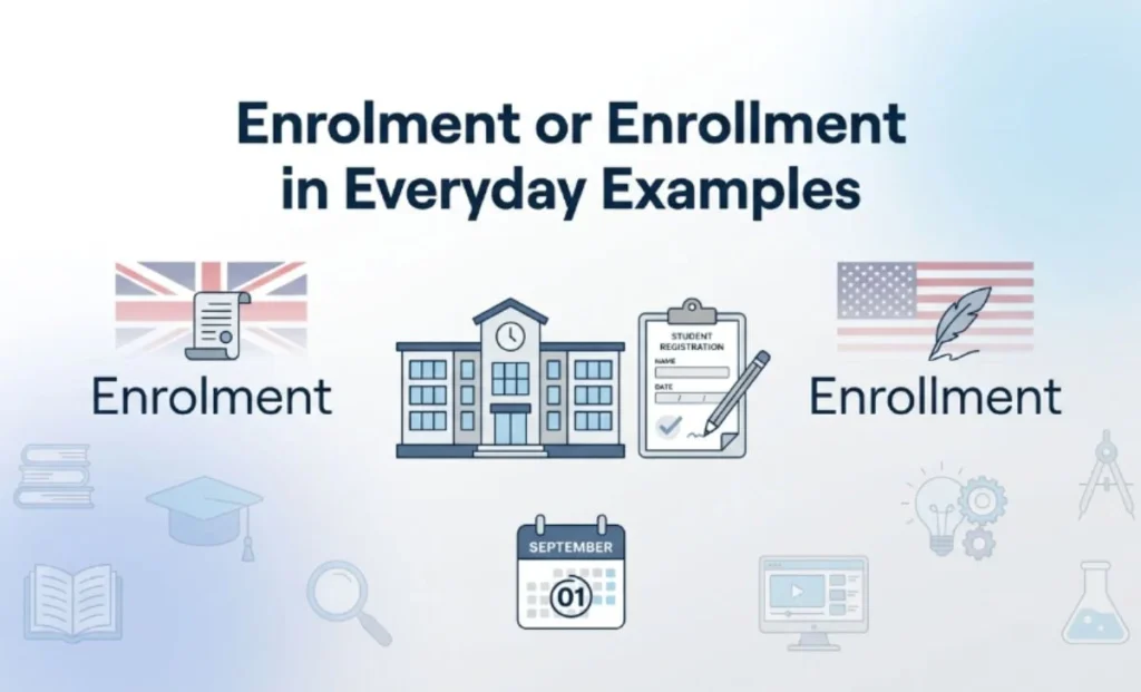 Enrolment or Enrollment in Everyday Examples