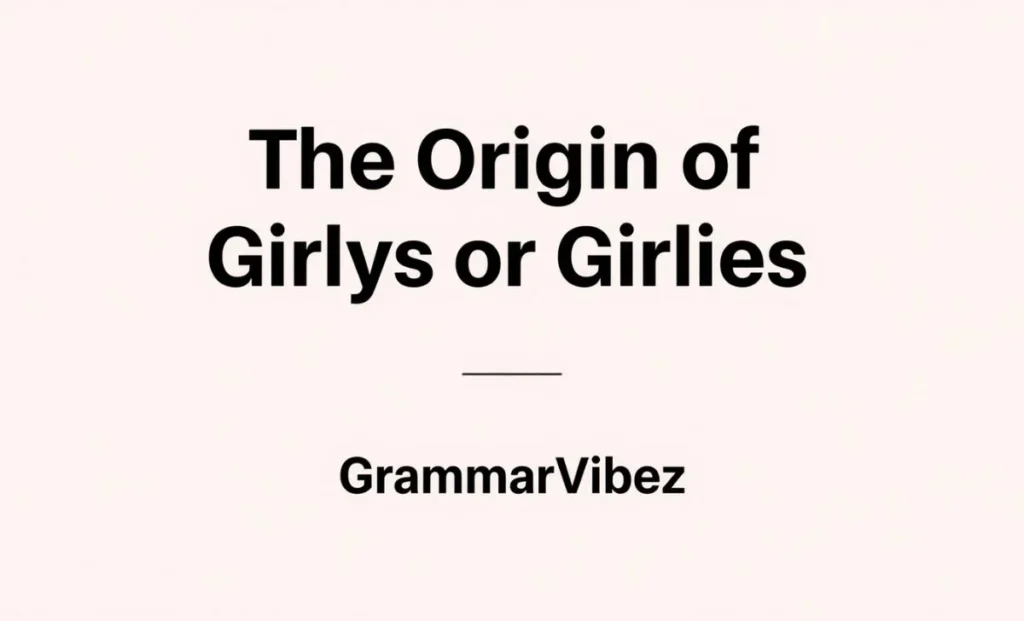 The Origin of Girlys or Girlies