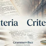 criteria or criterion